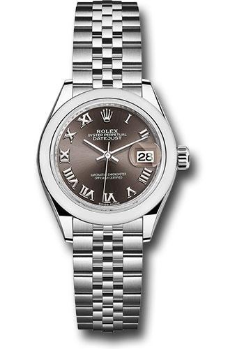 Rolex Lady-Datejust 279160 Steel 28 Domed Bezel - Dark Grey Roman Dial - Jubilee Bracelet - dgrj Main image