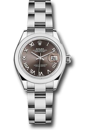 Rolex Lady-Datejust 279160 Steel 28 Domed Bezel - Dark Grey Roman Dial - Oyster Bracelet - dgro Main image