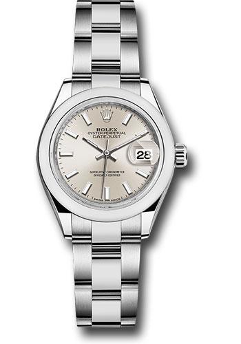 Rolex Lady-Datejust 279160 Steel 28 Domed Bezel - Silver Index Dial - Oyster Bracelet - sio Main image
