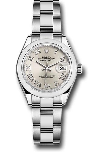 Rolex Lady-Datejust 279160 Steel 28 Domed Bezel - Silver Roman Dial - Oyster Bracelet - sro