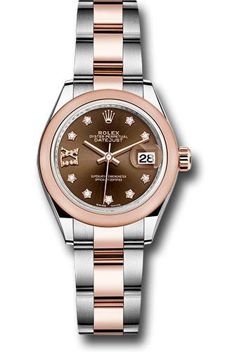 Rolex Lady-Datejust 279161 Steel and Everose Gold Rolesor 28 Domed Bezel - Chocolate Diamond Star Dial - Oyster Bracelet - cho9dix8do Main image