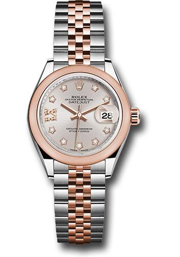 Rolex Lady-Datejust 279161 Steel and Everose Gold Rolesor 28 Domed Bezel - Sundust Diamond Star Dial - Jubilee Bracelet - su9dix8dj