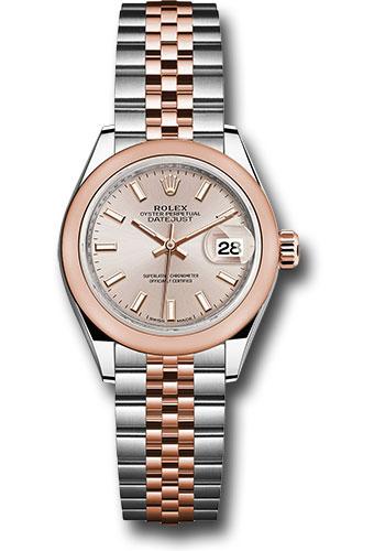 Rolex Lady-Datejust 279161 Steel and Everose Gold Rolesor 28 Domed Bezel - Sundust Index Dial - Jubilee Bracelet - suij