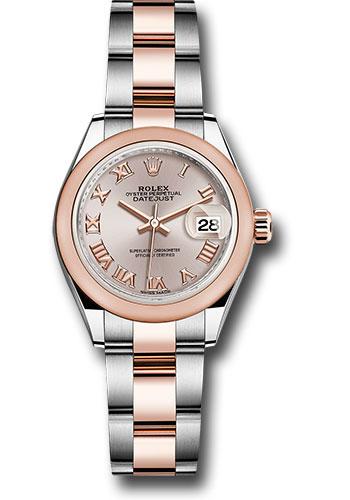 Rolex Lady-Datejust 279161 Steel and Everose Gold Rolesor 28 Domed Bezel - Sundust Roman Dial - Oyster Bracelet - suro