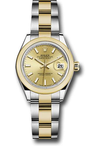 Rolex Lady-Datejust 279163 Steel and Yellow Gold Rolesor 28 Domed Bezel - Champagne Index Dial - Oyster Bracelet - chio