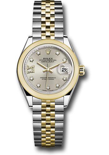 Rolex Lady-Datejust 279163 Steel and Yellow Gold Rolesor 28 Domed Bezel - Silver Diamond Star Dial - Jubilee Bracelet - s9dix8dj