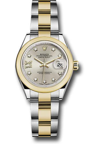 Rolex Lady-Datejust 279163 Steel and Yellow Gold Rolesor 28 Domed Bezel - Silver Diamond Star Dial - Oyster Bracelet - s9dix8do