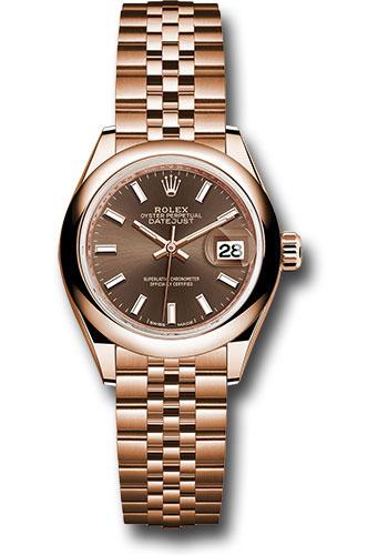 Rolex Lady-Datejust 279165 Everose Gold 28 Domed Bezel - Chocolate Index Dial - Jubilee Bracelet - choij Main image