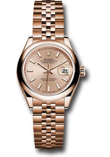 Rolex Lady-Datejust 279165 Everose Gold 28 Domed Bezel - Pink Sundust Index Dial - Jubilee Bracelet - pij Main image