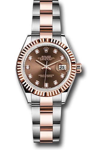 Rolex Lady-Datejust 279171 Steel and Everose Gold Rolesor 28 Fluted Bezel - Chocolate Diamond Dial - Oyster Bracelet - chodo Main image