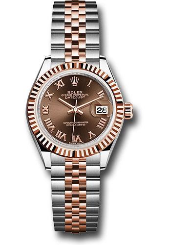 Rolex Lady-Datejust 279171 Steel and Everose Gold Rolesor 28 Fluted Bezel - Chocolate Roman Dial - Jubilee Bracelet - chorj Main image