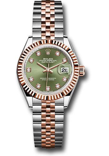Rolex Lady-Datejust 279171 Steel and Everose Gold Rolesor 28 Fluted Bezel - Olive Green Diamond Dial - Jubilee Bracelet - ogdj Main image