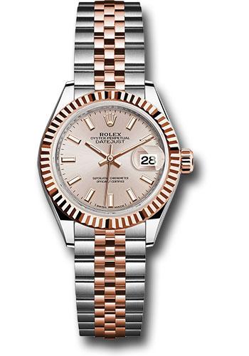 Rolex Lady-Datejust 279171 Steel and Everose Gold Rolesor 28 Fluted Bezel - Sundust Index Dial - Jubilee Bracelet - suij Main image