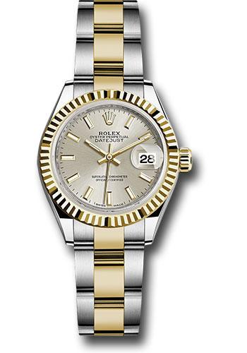 Rolex Lady-Datejust 279173 Steel and Yellow Gold Rolesor 28 Fluted Bezel - Silver Index Dial - Oyster Bracelet - sio Main image