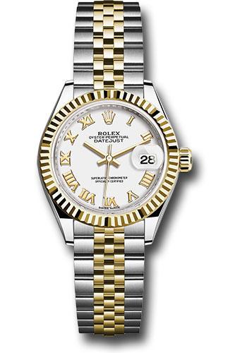Rolex Lady-Datejust 279173 Steel and Yellow Gold Rolesor 28 Fluted Bezel - White Roman Dial - Jubilee Bracelet - wrj