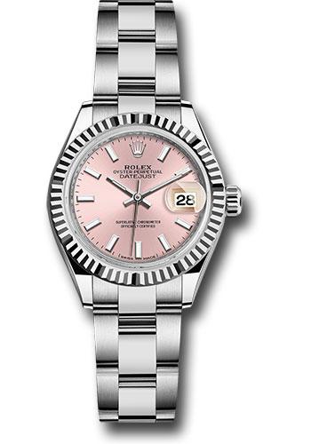 Rolex Lady-Datejust 279174 Steel and White Gold Rolesor 28 Fluted Bezel - Pink Index Dial - Oyster Bracelet - pio Main image