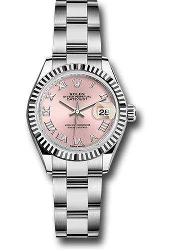 Rolex Lady-Datejust 279174 Steel and White Gold Rolesor 28 Fluted Bezel - Pink Roman Dial - Oyster Bracelet - pro Main image