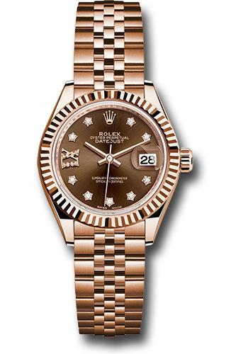 Rolex Lady-Datejust 279175 Everose Gold 28 Fluted Bezel - Chocolate Diamond Star Dial - Jubilee Bracelet - cho9dix8dj Main image