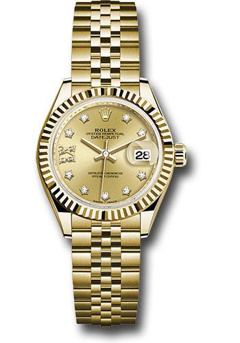Rolex Lady-Datejust 279178 Yellow Gold 28 Fluted Bezel - Champagne Diamond Star Dial - Jubilee Bracelet - ch9dix8dj Main image