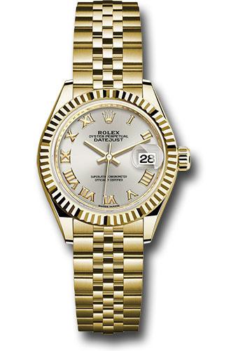 Rolex Lady-Datejust 279178 Yellow Gold 28 Fluted Bezel - Silver Roman Dial - Jubilee Bracelet - srj Main image