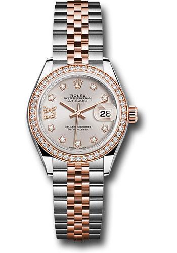 Rolex Lady-Datejust 279381RBR Steel and Everose Gold Rolesor 28 Diamond Bezel - Sundust Diamond Star Dial - Jubilee Bracelet - su9dix8dj