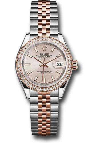 Rolex Lady-Datejust 279381RBR Steel and Everose Gold Rolesor 28 Diamond Bezel - Sundust Index Dial - Jubilee Bracelet - suij Main image