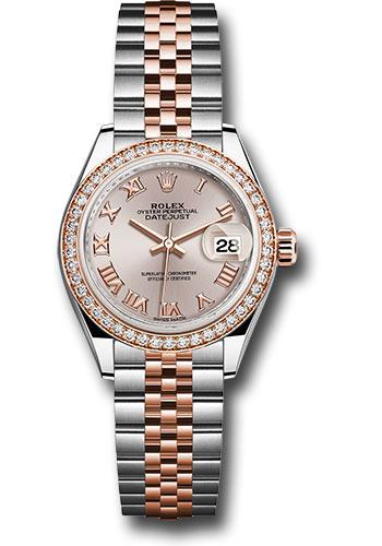 Rolex Lady-Datejust 279381RBR Steel and Everose Gold Rolesor 28 Diamond Bezel - Sundust Roman Dial - Jubilee Bracelet - surj