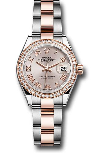 Rolex Lady-Datejust 279381RBR Steel and Everose Gold Rolesor 28 Diamond Bezel - Sundust Roman Dial - Oyster Bracelet - suro
