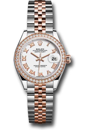 Rolex Lady-Datejust 279381RBR Steel and Everose Gold Rolesor 28 Diamond Bezel - White Roman Dial - Jubilee Bracelet - wrj Main image