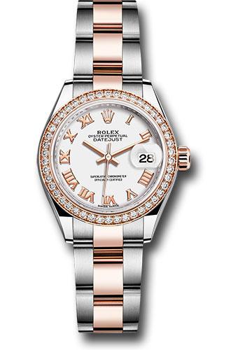 Rolex Lady-Datejust 279381RBR Steel and Everose Gold Rolesor 28 Diamond Bezel - White Roman Dial - Oyster Bracelet - wro Main image