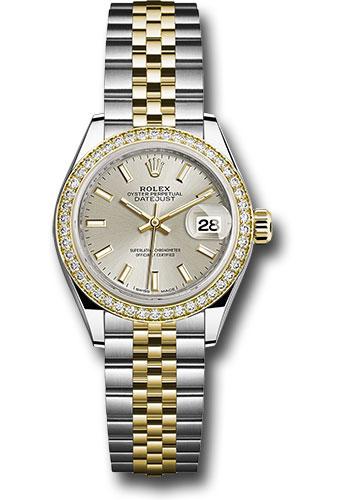 Rolex Lady-Datejust 279383RBR Steel and Yellow Gold Rolesor 28 Diamond Bezel - Silver Index Dial - Jubilee Bracelet - sij Main image