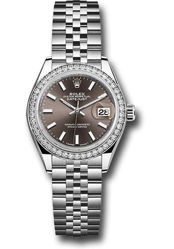 Rolex Lady-Datejust 279384RBR Steel and White Gold Rolesor 28 44 Diamond Bezel - Dark Grey Index Dial - Jubilee Bracelet - dgij Main image