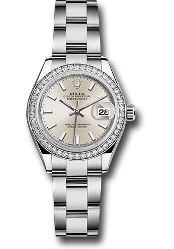 Rolex Lady-Datejust 279384RBR Steel and White Gold Rolesor 28 44 Diamond Bezel - Silver Index Dial - Oyster Bracelet - sio Main image