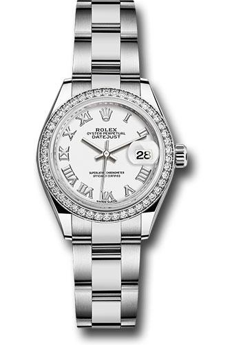 Rolex Lady-Datejust 279384RBR Steel and White Gold Rolesor 28 44 Diamond Bezel - White Roman Dial - Oyster Bracelet - wro Main image