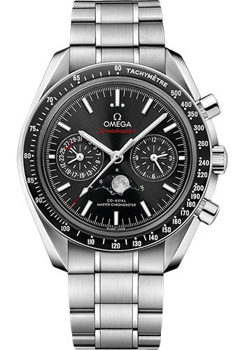Omega Speedmaster 304.30.44.52.01.001 Moonphase Master Chronometer Chronograph 44.25mm Steel Case - Black Liquid Metal Bezel - Black Dial