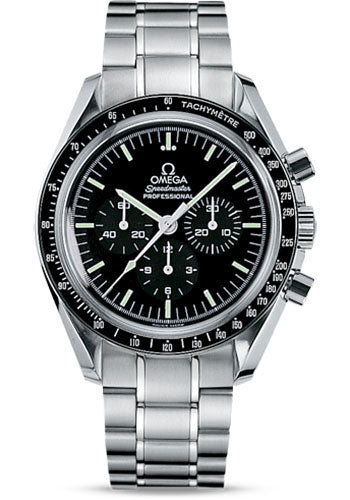 Omega Speedmaster 311.30.42.30.01.005 Moonwatch Professional 42mm Steel Case - Tachymeter Bezel - Black Dial - Extra Nato And Velcro Strap