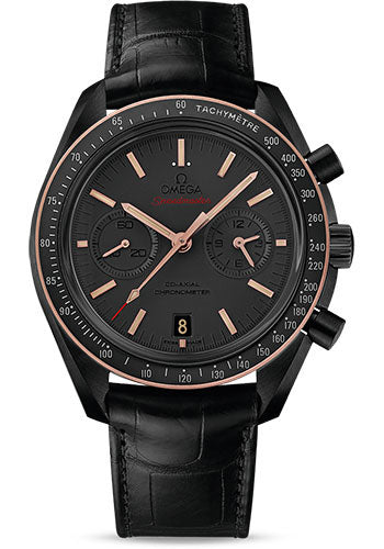 Omega Speedmaster 311.63.44.51.06.001 Moonwatch Omega Co-Axial Chronograph 44.25mm Black Ceramic Case - Sedna Gold Bezel - Grey Dial - Black Leather Strap Main image