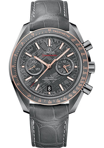 Omega Speedmaster 311.63.44.51.99.001 Moonwatch Co-Axial Chronograph Meteorite 44.25mm Grey Ceramic Case - Meteorite Dial - Grey Leather Strap