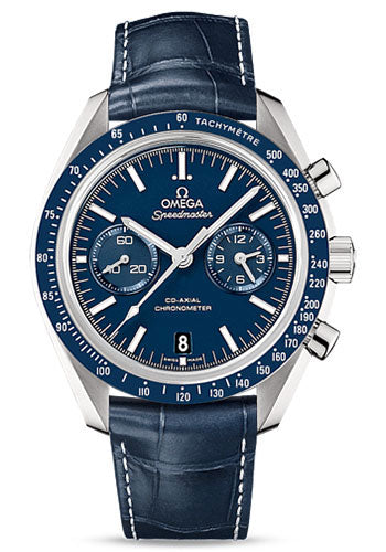 Omega Speedmaster 311.93.44.51.03.001 Moonwatch Co-Axial Chronograph 44.25mm Steel Case - Blue Tachymeter Bezel - Blue Dial - Blue Leather Strap Main image
