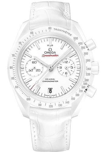 Omega Speedmaster 311.93.44.51.04.002 Moonwatch Co-Axial Chronograph White Side of the Moon 44.25mm White Ceramic Case - Moonwatch Style Dial - White Leather Strap Main image
