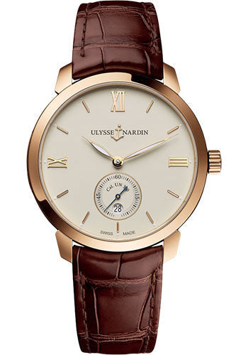 Ulysse Nardin Classico Manufacture 40mm - Rose Gold Case - Eggshell Dial - Leather Strap Main image