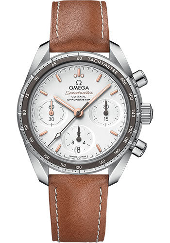 Omega Speedmaster 324.32.38.50.02.001 38 Co-Axial Chronograph 38mm Steel Case - Silvery Dial - Novo Nappa Leather Strap