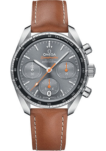 Omega Speedmaster 324.32.38.50.06.001 38 Co-Axial Chronograph 38mm Steel Case - Grey Dial - Novo Nappa Leather Strap