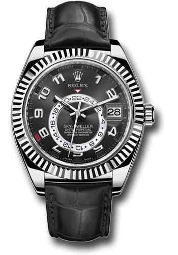 Rolex Sky-Dweller 326139 White Gold Black Arabic Dial - Black Leather Strap - bk Main image