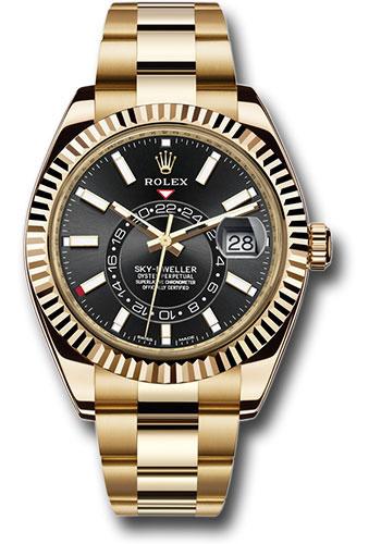 Rolex Sky-Dweller 326938 Yellow Gold Black Index Dial - Oyster Bracelet - bk