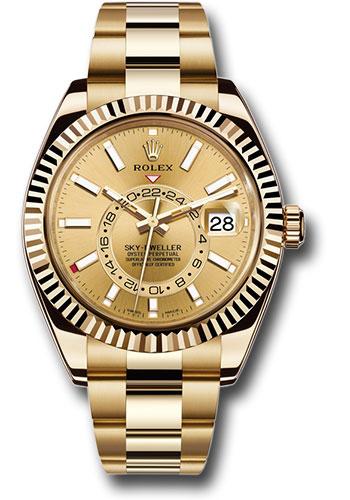 Rolex Sky-Dweller 326938 Yellow Gold Champagne Index Dial - Oyster Bracelet - chi Main image