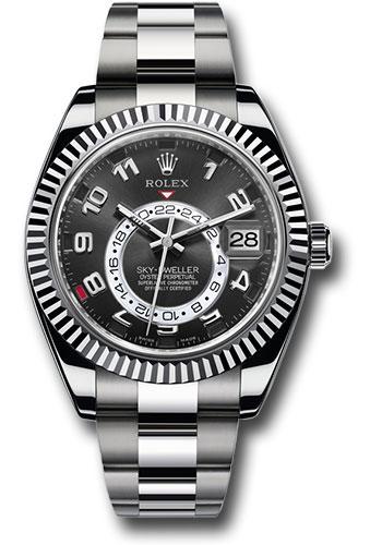 Rolex Sky-Dweller 326939 White Gold Black Arabic Dial - Oyster Bracelet - bk