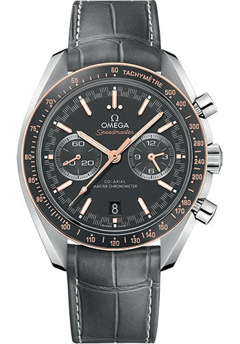 Omega Speedmaster 329.23.44.51.06.001 Racing Co-Axial Master Chronograph 44.25mm Steel Case - Sedna Gold Bezel - Matt Grey Dial - Grey Leather Strap