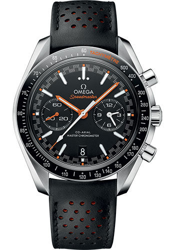 Omega Speedmaster 329.32.44.51.01.001 Racing Co-Axial Master Chronograph 44.25mm Steel Case - Black Ceramic Bezel - Matt Black Dial - Black Micro-Perforated Leather Strap Main image