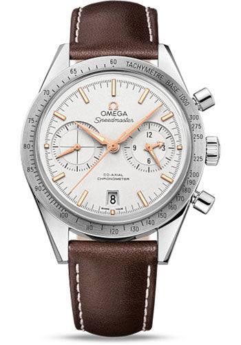 Omega Speedmaster 331.12.42.51.02.002 '57 Omega Co-Axial Chronograph 41.5mm Steel Case - Brushed Bezel - Silver Dial - Brown Leather Strap